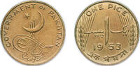 Pakistan 1 Pice 1953 Pakistan Dominion 1953 1 Pice Nickel brass (79% Cop... 11,00 EUR  plus 12,00 EUR verzending