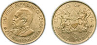 Kenya 5 Cents Kenya 1969 5 Cents (With legend) Nickel brass (800000) 5.6g UNC KM 10 Schön 10 -