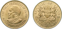 Kenya 10 Cents Kenya 1978 10 Cents (With legend) Nickel brass (22600000) 9.45g UNC KM 11 Schön 11 -