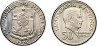 Philippines 50 Sentimos Philippines Republic 1974 50 Sentimos Nickel brass Denver Mint (5004000) 8g BU KM 200 Schön 38 -