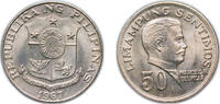 Philippines 50 Sentimos Philippines Republic 1967 50 Sentimos Nickel brass Denver Mint (20000000) 8g BU KM 200 Schön 38 -