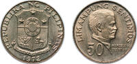 Philippines 50 Sentimos Philippines Republic 1972 50 Sentimos Nickel brass Denver Mint (30000000) 8g BU KM 200 Schön 38 -