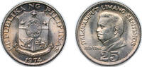 Philippines 25 Sentimos Philippines Republic 1974 25 Sentimos Nickel brass Denver Mint (10000000) 4g BU KM 199 Schön 37 -