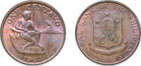 Philippines 1 Centavo Philippines Republic 1963 1 Centavo Brass (95% Copper, 5% Zinc) (153515000) 3.08g UNC KM 186 Schön 24 -