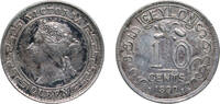 Sri Lanka 10 Cents Sri Lanka Ceylon (1597-1972) 1899 10 Cents - Victoria Silver (.800) Royal Mint (Tower Hill) (1000000) 1.15g XF KM 94 -