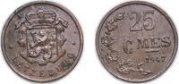 Luxembourg 25 Centimes Luxembourg Principalty 1947 25 Centimes - Charlotte (Bronze) Bronze (95% Copper, 4% Tin, 1% Zinc) Royal Mint of Belgium (1000000 -