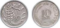 Singapore 10 Cents Singapore Republic 1970 10 Cents Copper-nickel (75% Copper, 25% Nickel) Singapore Mint (21304000) 2.85g AU KM 3 Schön 3 -