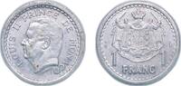 Monaco 1 Franc Monaco ND (1943) 1 Franc - Louis II Aluminium Monnaie de Paris Mint (2500000) 1.28g AU KM 120 Gad MC131 -