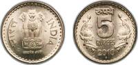 India 5 Rupees India Republic 2010 ♦ 5 Rupees Nickel brass Mumbai / Bombay Mint 5.97g UNC KM 373 -