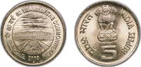 India 5 Rupees India Republic 2009 ♦ 5 Rupees (60 Years of Commonwealth) Nickel brass Mumbai Mint 5.9g UNC KM 376 -