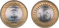 India 10 Rupees India Republic 2008 ° 10 Rupees (Connectivity and Technology) Bimetallic: copper-nickel centre in aluminium bronze ring Noida Mi -