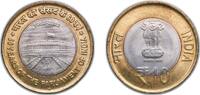 India 10 Rupees India Republic 2012 ♦ 10 Rupees (Indian Parliament) Bimetallic: copper-nickel centre in aluminium bronze ring Mumbai / Bombay Mi -