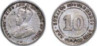British Malaysia 10 Cents British Malaysia Straits Settlements East India Company 1918 10 Cents - George V Billon (.400 silver) Mumbai / Bombay Mint (7500 -