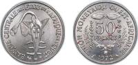 Western African States 50 Francs CFA Western African States Central Bank of Western African States 1972 50 Francs CFA (non magnetic; Trial) Copper-nickel Monnaie de -