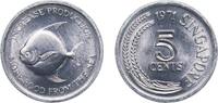 Singapore 5 Cents Singapore Republic 1971 5 Cents (FAO) Aluminium (99.5% Aluminium) Singapore Mint (3049000) 1.24g UNC KM 8 Schön 8 PCGS 772328 -