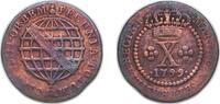 Brazil 10 Réis Brazil Empire 1799 10 Réis - Maria I (Small Type; Lisbon) Copper Lisbon Mint 3.35g XF KM 228 Bentes 307 -