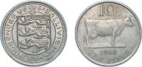 Guernsey 10 Pence Guernsey British dependency 1968 10 New Pence - Elizabeth II Copper-nickel (600000) 11.38g AU KM 24 -