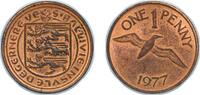 Guernsey 1 Penny Guernsey British dependency 1977 1 Penny - Elizabeth II Bronze (640000) 3.57g UNC KM 27 Schön 25 -