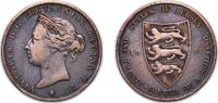 Jersey 1⁄24 Shilling Jersey British dependency 1888 1⁄24 Shilling - Victoria Bronze (120000) 5.55g VF KM 7 -