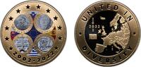 Germany Germany 2022 Spain Greece Slovenia Slovakia Medal - 20th anniversary of the Euro Copper-Nickel Gold Plated 29g UNC -
