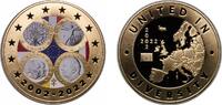 Germany Germany 2022 Monaco France Italy Vatican Medal - 20th anniversary of the Euro Copper-Nickel Gold Plated 29g UNC -