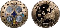 Germany Germany 2022 Andorra San Marino Malta Cyprus Medal - 20th anniversary of the Euro Copper-Nickel Gold Plated 29g UNC -