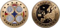 Germany Germany 2022 Germany Belgium Luxembourg Holland Medal - 20th anniversary of the Euro Copper-Nickel Gold Plated 29g UNC -