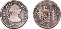 Bolivia ½ Real Bolivia Spanish colony 1782/1 PTS PR ½ Real - Charles III Silver (.903) Potosi Mint 1.51g VF KM 51 -
