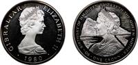 Gibraltar 1 Crown Gibraltar British Overseas Territory 1980 1 Crown - Elizabeth II (Queen Mother; Silver Proof) Silver (.925) Royal Mint (Tower Hi -