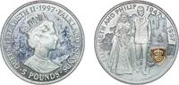 Falkland Islands 5 Pounds Falkland Islands British colony 1997 5 Pounds - Elizabeth II (Golden Wedding; Silver Proof Issue) Silver (.925) Royal Mint (Towe -