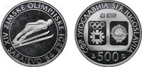 Yugoslavia 500 Dinars Yugoslavia Socialist Federal Republic 1983 500 Dinara (Winter Olympics 1984 - Ski Jumping) Silver (.925) (110000) 23.11g PF KM 1 -