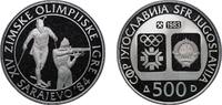 Yugoslavia 500 Dinars Yugoslavia Socialist Federal Republic 1983 500 Dinara (Winter Olympics 1984 - Biathlon) Silver (.925) (110000) 22.91g PF KM 103 -