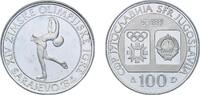Yugoslavia 100 Dinars Yugoslavia Socialist Federal Republic 1983 100 Dinara (Winter Olympics 1984 - Figure Skating) Silver (.925) (110000) 12.76g PF K -