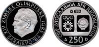Yugoslavia 250 Dinars Yugoslavia Socialist Federal Republic 1984 250 Dinara (Winter Olympics 1984 - Head of Tito) Silver (.925) (110000) 16.96g PF KM -