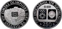 Yugoslavia 250 Dinars Yugoslavia Socialist Federal Republic 1984 250 Dinara (Winter Olympics 1984 - Jajce Village) Silver (.925) (110000) 17.07g PF KM -