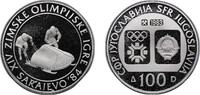 Yugoslavia 100 Dinars Yugoslavia Socialist Federal Republic 1983 100 Dinara (Winter Olympics 1984 - Bobsledding) Silver (.925) (48074) 13.03g PF KM 99 -