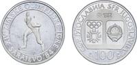 Yugoslavia 100 Dinars Yugoslavia Socialist Federal Republic 1984 100 Dinara (Winter Olympics 1984 - Speed Skating) Silver (.925) (110000) 13.15g PF KM -
