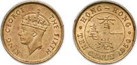 China 10 Cents China Hong Kong British colony 1950 10 Cents - George VI Nickel brass (79% copper, 20% zinc, 1% nickel) Royal Mint (Tower Hill) -