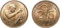Western African States 25 Francs CFA Western African States 1990 25 Francs CFA (FAO) Aluminium bronze Monnaie de Paris Mint (6000000) 7.95g UNC KM 9 Schön 19 -
