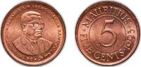Mauritius 5 Cents Mauritius 1993 5 Cents Copper plated steel 3.01g BU KM 52 Schön 52 -
