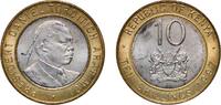 Kenya 10 Shillings Kenya 1997 10 Shillings Bimetallic: copper-nickel centre in aluminium bronze ring 5.07g BU KM 27 Schön 33 -