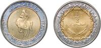 Libya ½ Dinar Libya Jamahiriya AH1372 ½ Dinar Bimetallic: aluminium bronze centre in copper-nickel ring 11.57g BU KM 27 -