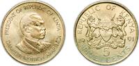 Kenya 5 Cents Kenya 1991 5 Cents Nickel brass 5.68g BU KM 17 Schön 17 -