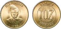 Republic of the Congo (Léopoldville) (1960-1971) 10 Zaires Zaire (1971-1997) Republic 1988 10 Zaïres Brass 7.96g BU KM 19 Schön 61 -