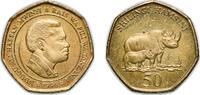 Tanzania 50 Shilingi Tanzania Republic 1996 50 Shilingi Brass plated steel Royal Mint 7.92g BU KM 33 Schön 34 -