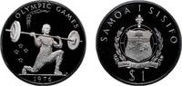 Samoa 1 Tala Samoa 1976 1 Tala - Tanumafili II (Weightlifting; Silver Proof issue) Silver (.925) (6000) 30.48g PF KM 22a -
