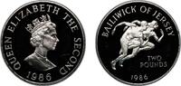 Jersey 2 Pounds Jersey British dependency 1986 2 Pounds - Elizabeth II (Commonwealth Games) Silver (.925) (20000) 28.07g PF KM 67.1b Schön 69b -