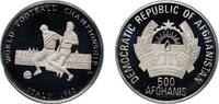 Afghanistan 500 Afghanis Afghanistan Democratic Republic 1989 500 Afghanis (1990 FIFA World Cup) Silver (.999) (10000) 16.01g PF KM 1011 Schön 120 -