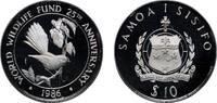 Samoa 10 Dollars Samoa 1986 10 Tālā - Tanumafili II (WWF) Silver (.925) 31.47g PF KM 72 Schön 67 -