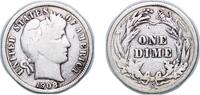 United States 1 Dime United States Federal republic 1908 S 1 Dime Barber Dime Silver (.900) (.100 copper) San Francisco Mint (3220000) 2.35g VF KM -